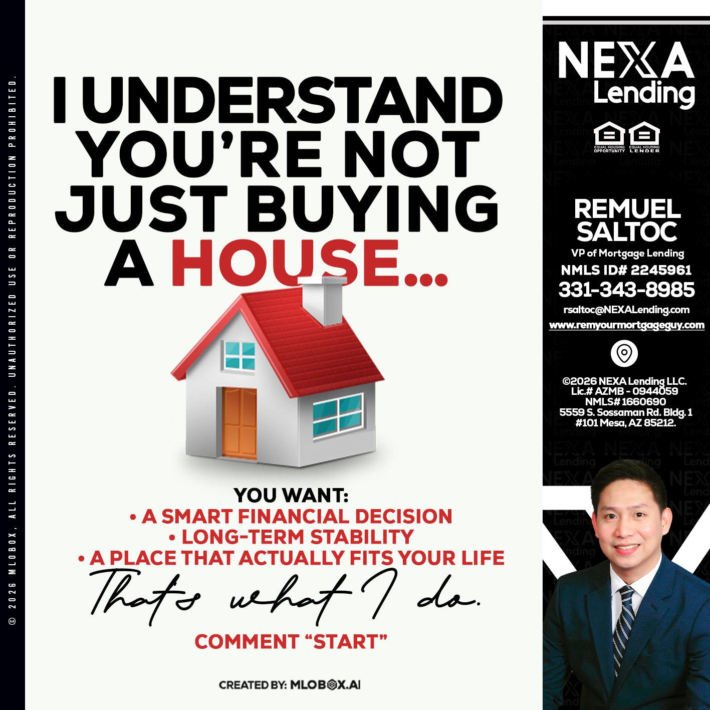 I UNDERSTAND - Remuel Saltoc -VP of Mortgage Lending