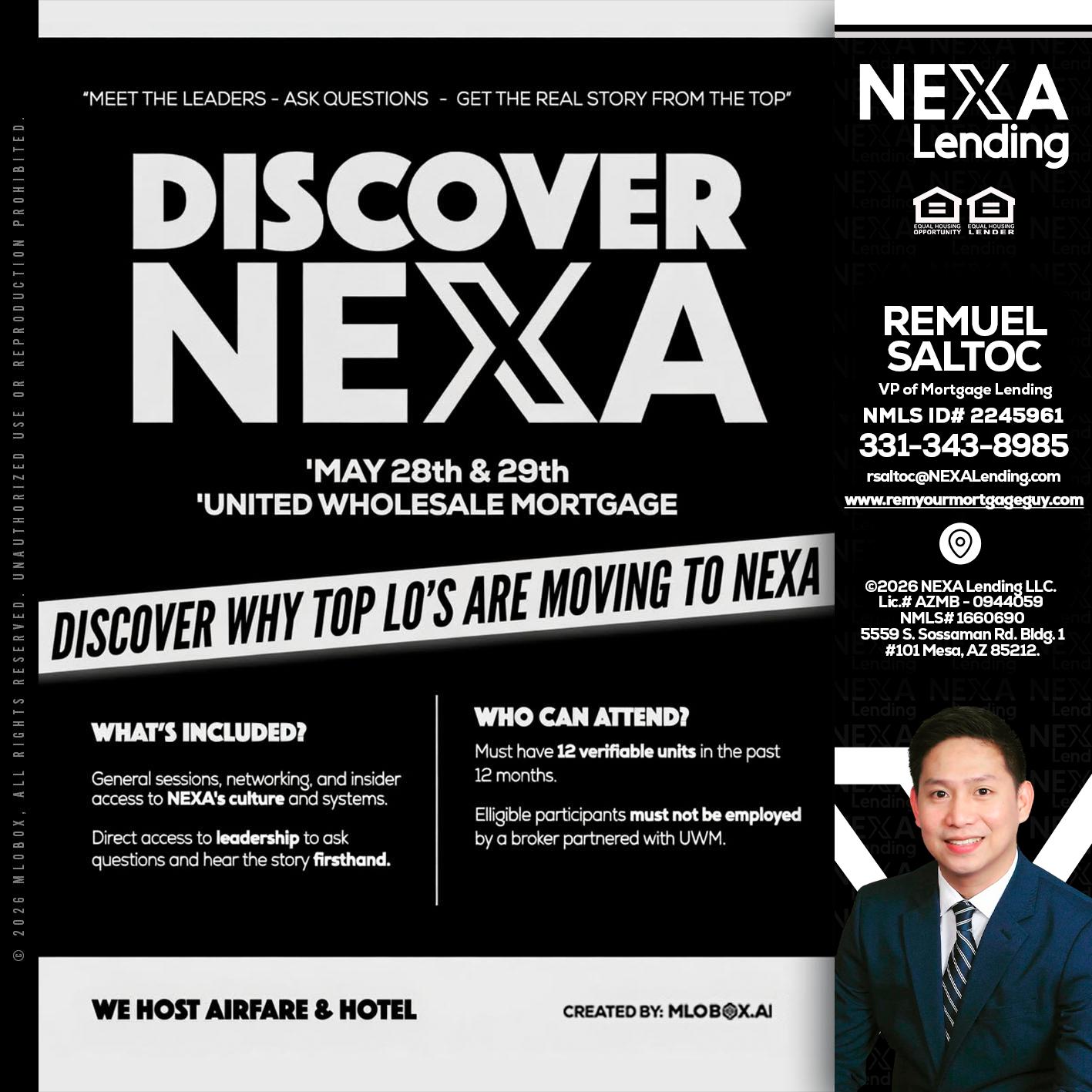 DISCOVER NEXA - Remuel Saltoc -VP of Mortgage Lending