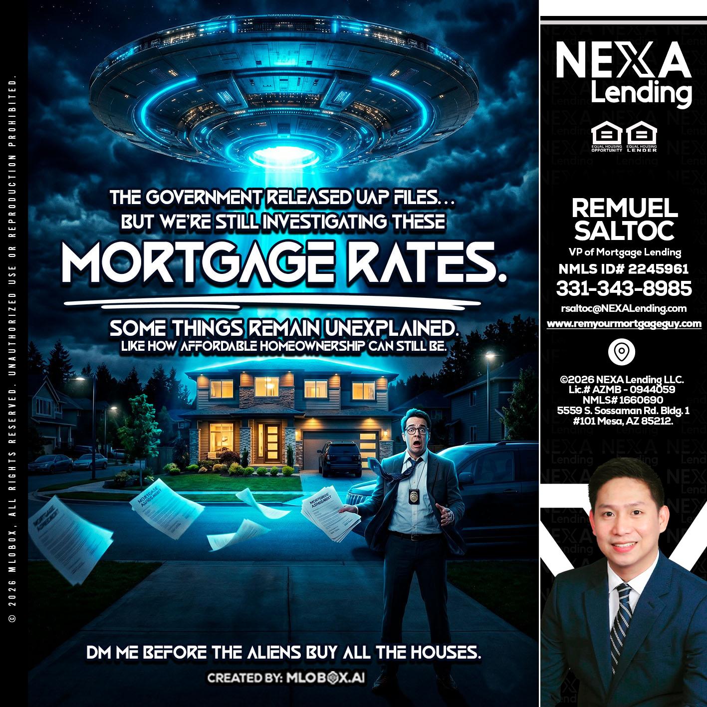 MORTGAGE RATES - Remuel Saltoc -VP of Mortgage Lending