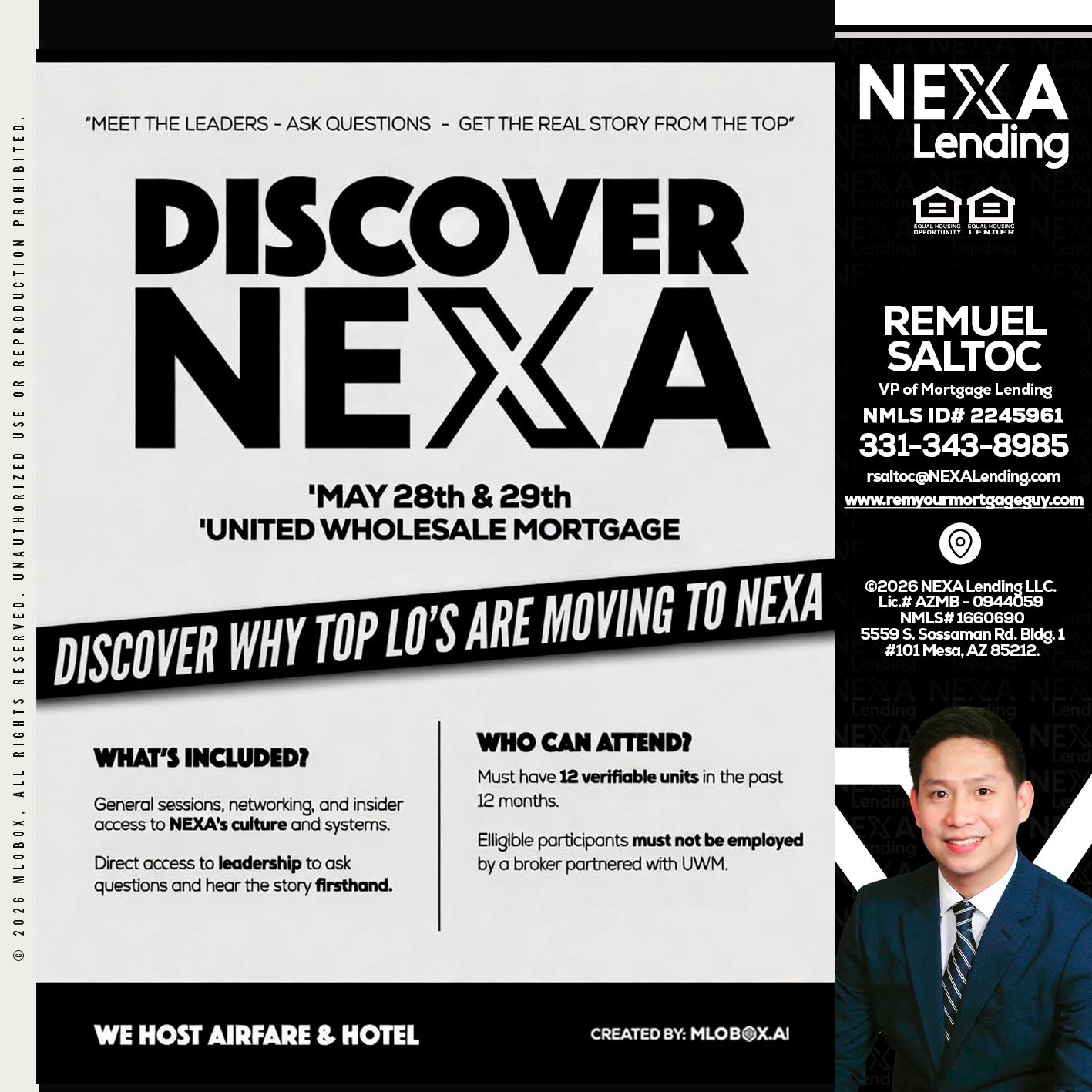 DISCOVER NEXA - Remuel Saltoc -VP of Mortgage Lending