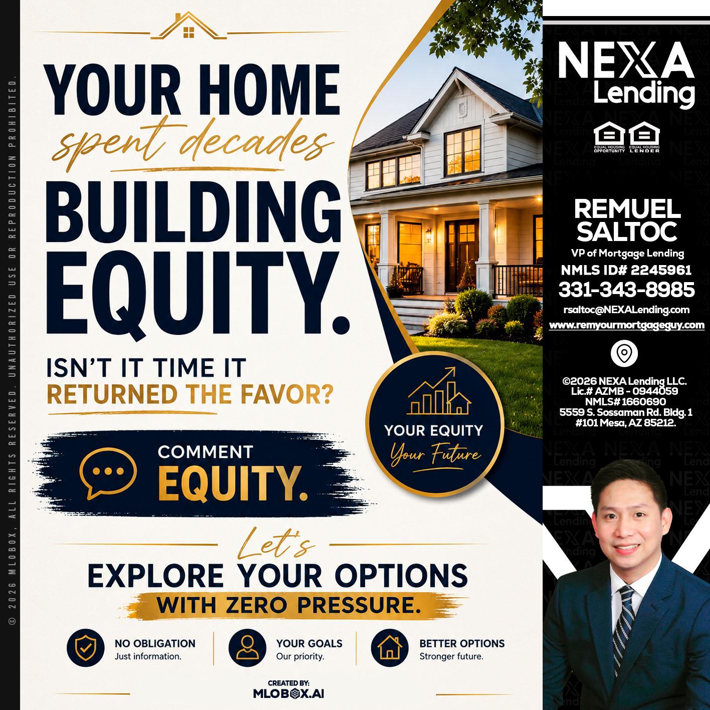 building equity - Remuel Saltoc -VP of Mortgage Lending
