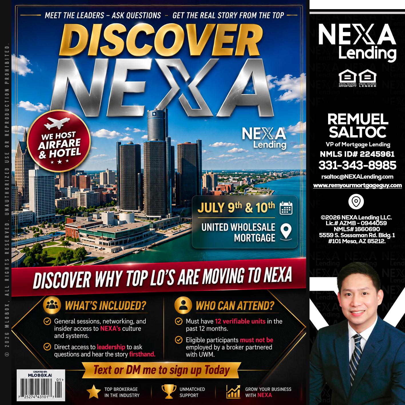 DISCOVER NEXA - Remuel Saltoc -VP of Mortgage Lending