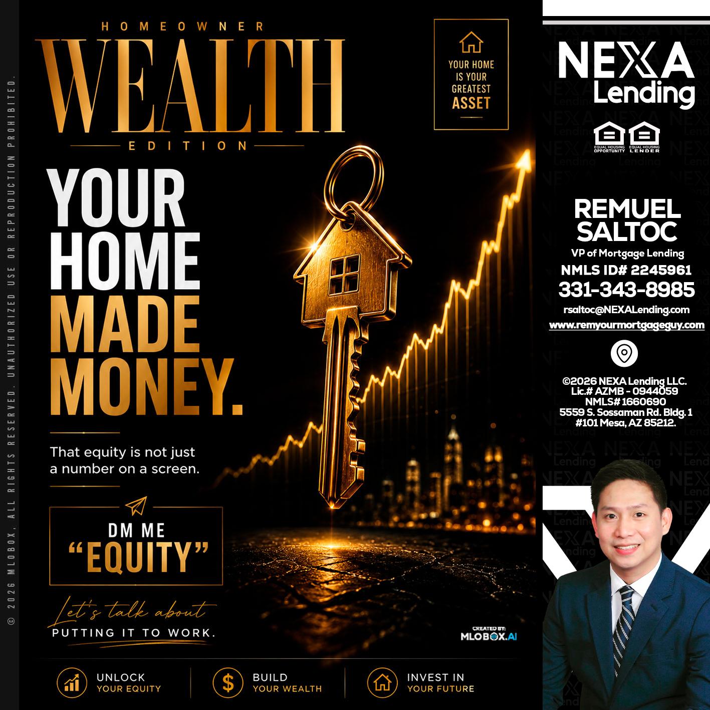 YOUR HOME MADE - Remuel Saltoc -VP of Mortgage Lending