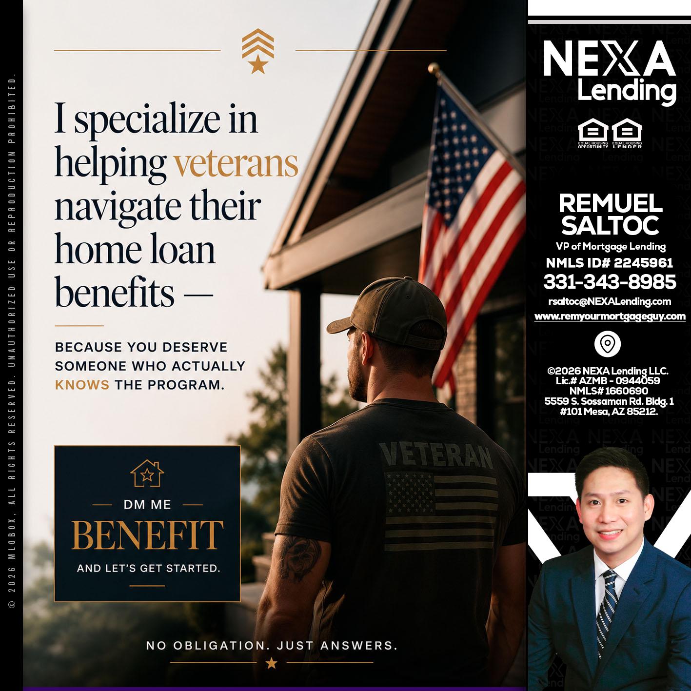 I SPECIALIZE - Remuel Saltoc -VP of Mortgage Lending