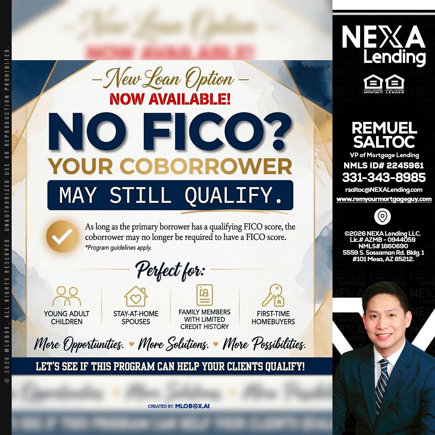 NO FICO? - Remuel Saltoc -VP of Mortgage Lending