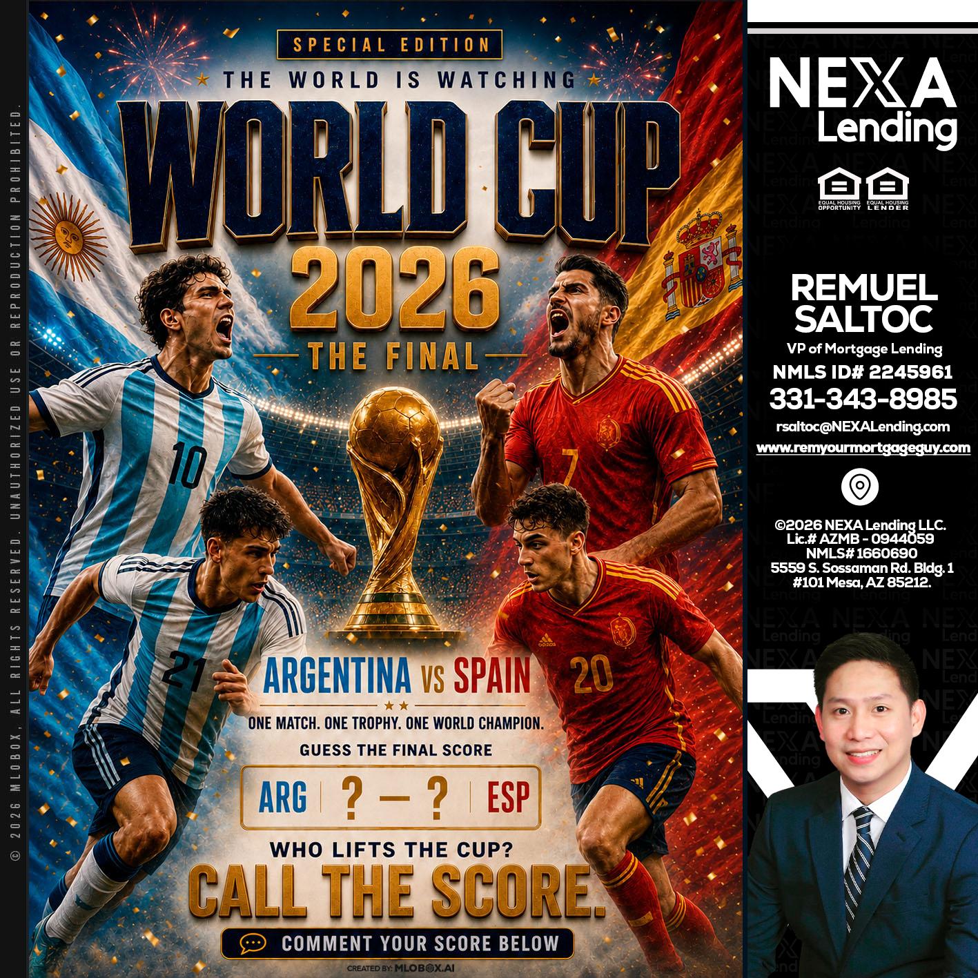 World Cup 2026 finals - Remuel Saltoc -VP of Mortgage Lending