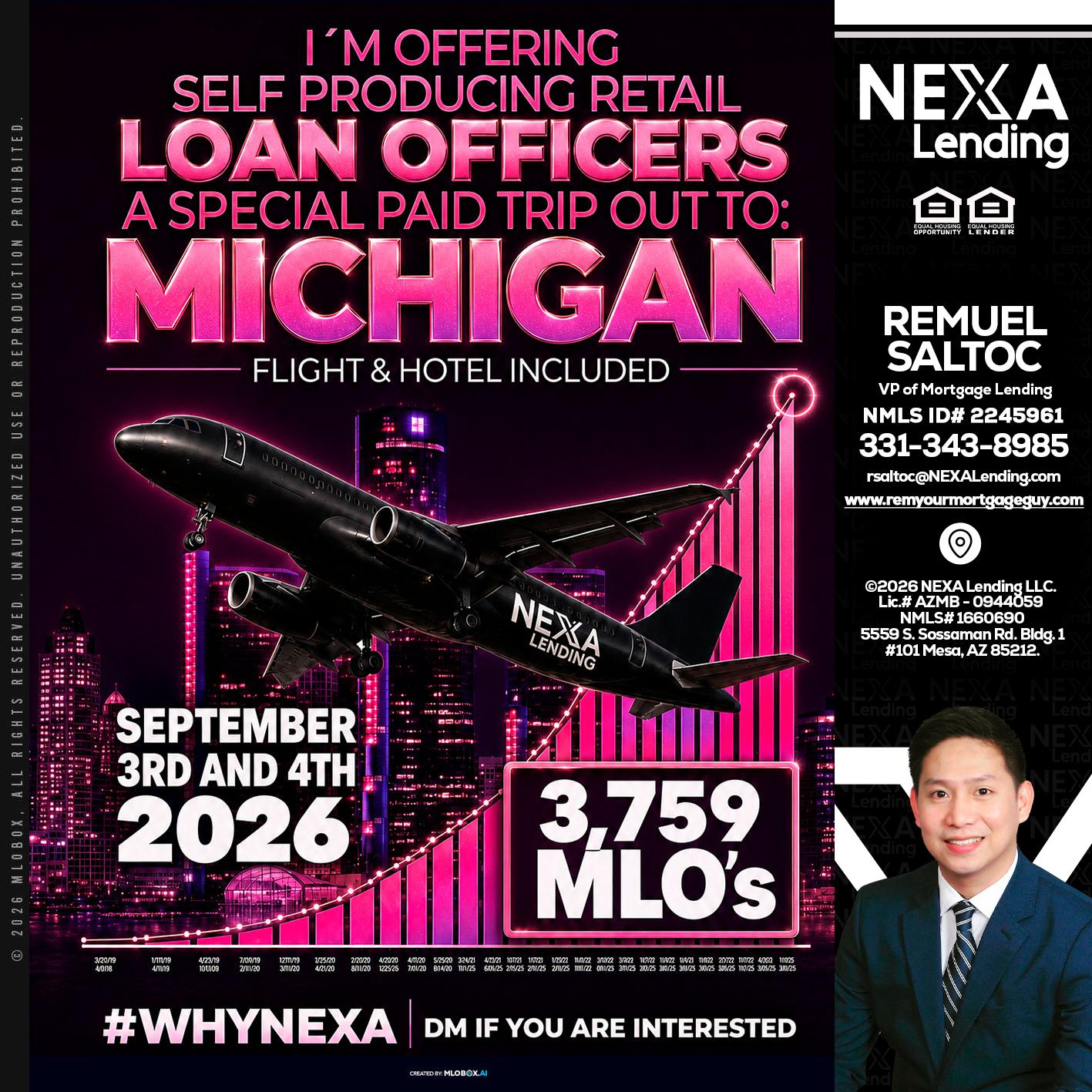 MICHIGAN TRIP - Remuel Saltoc -VP of Mortgage Lending
