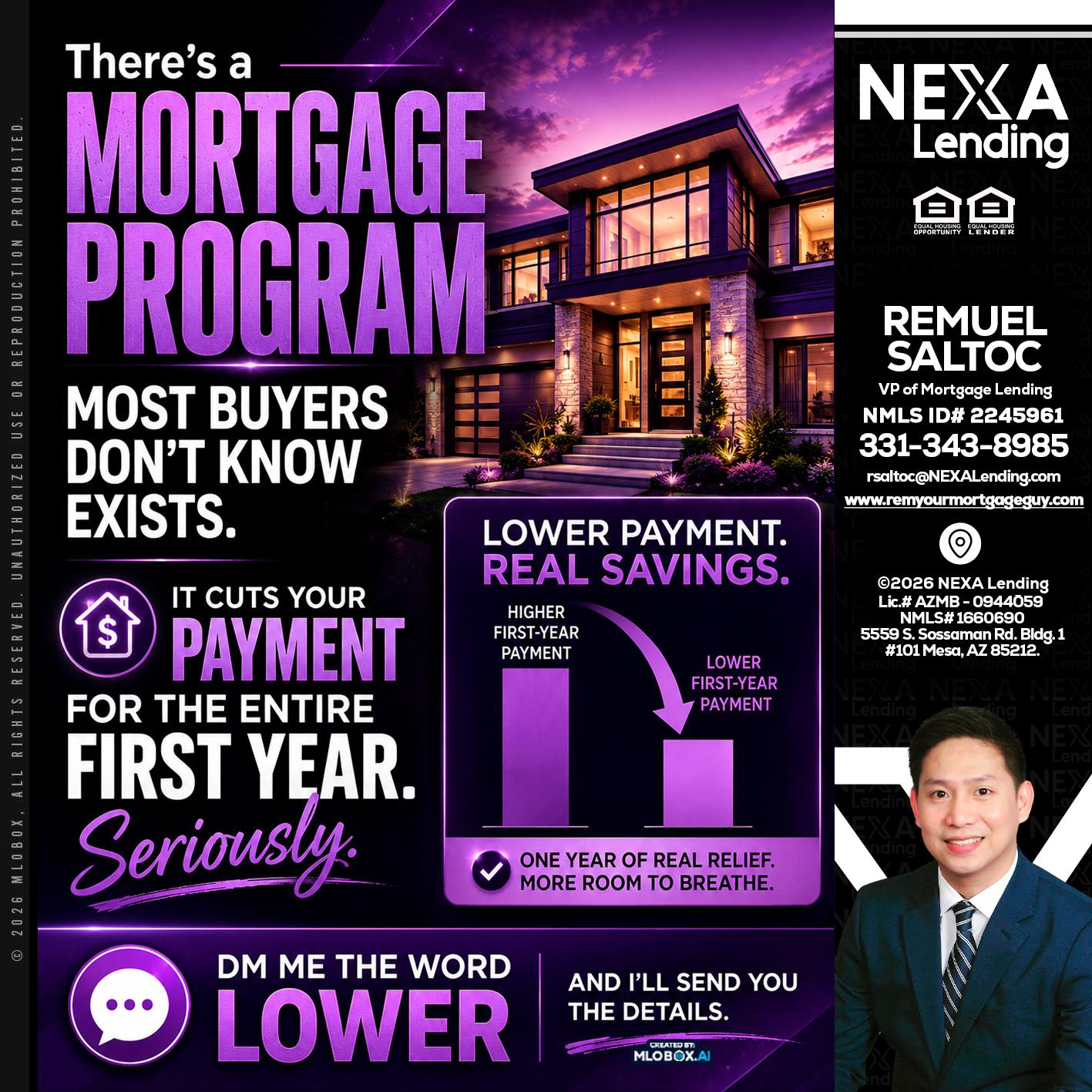 MORTGAGE PROGRAM - Remuel Saltoc -VP of Mortgage Lending