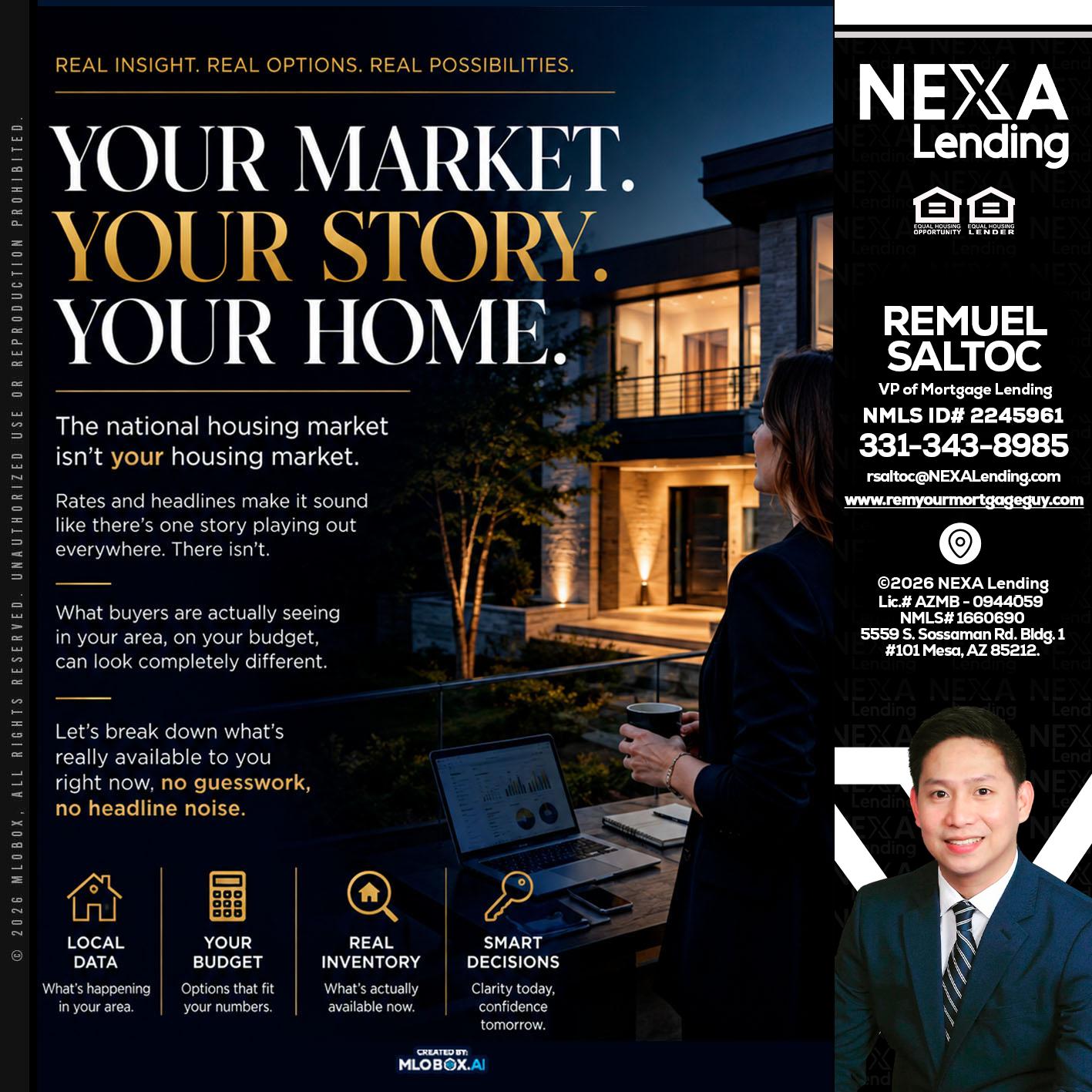 your market - Remuel Saltoc -VP of Mortgage Lending