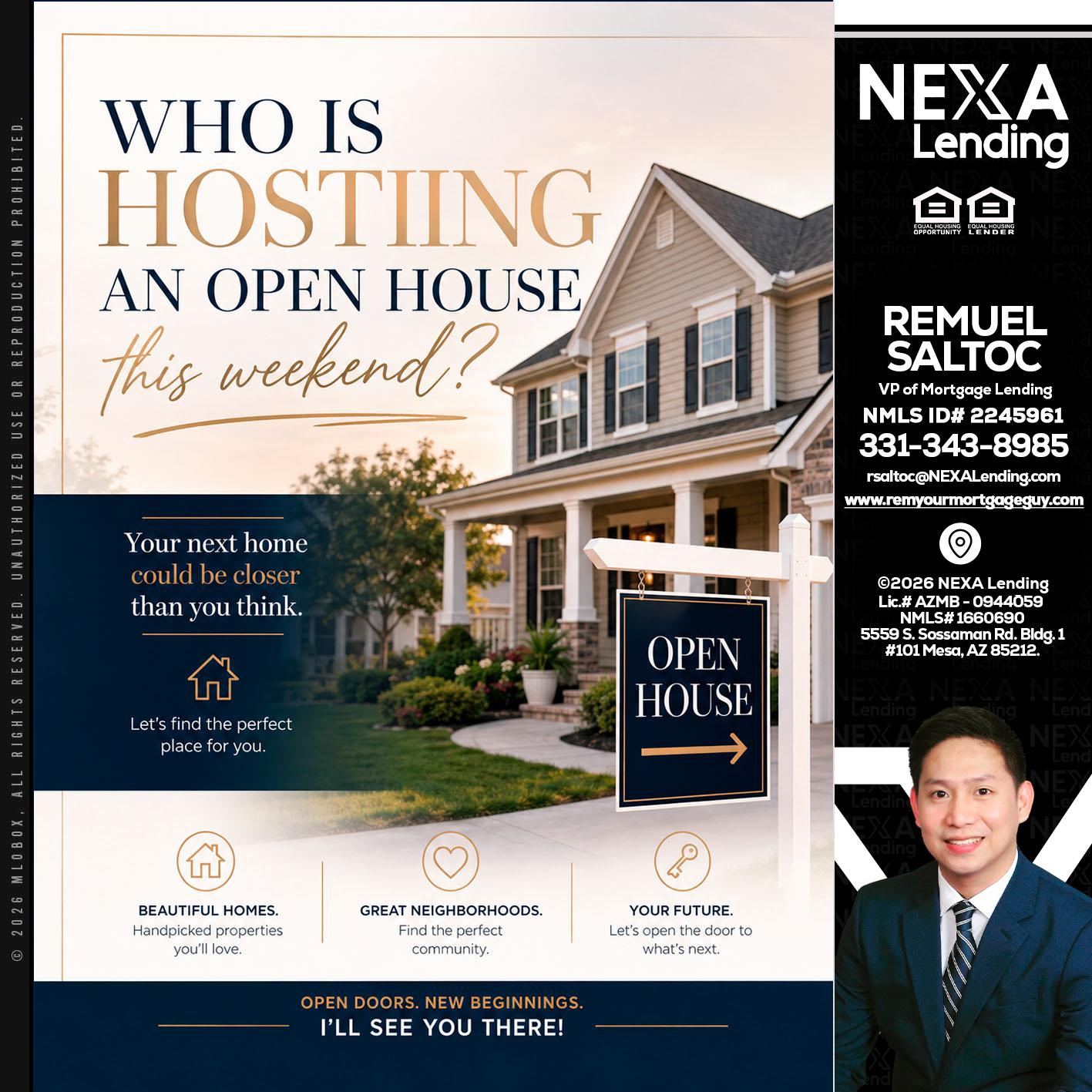 WHOS HOSTING - Remuel Saltoc -VP of Mortgage Lending