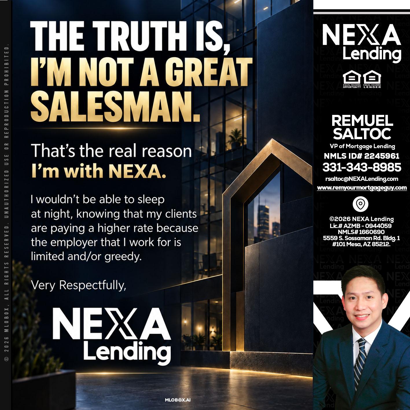 THE TRUTH IS - Remuel Saltoc -VP of Mortgage Lending