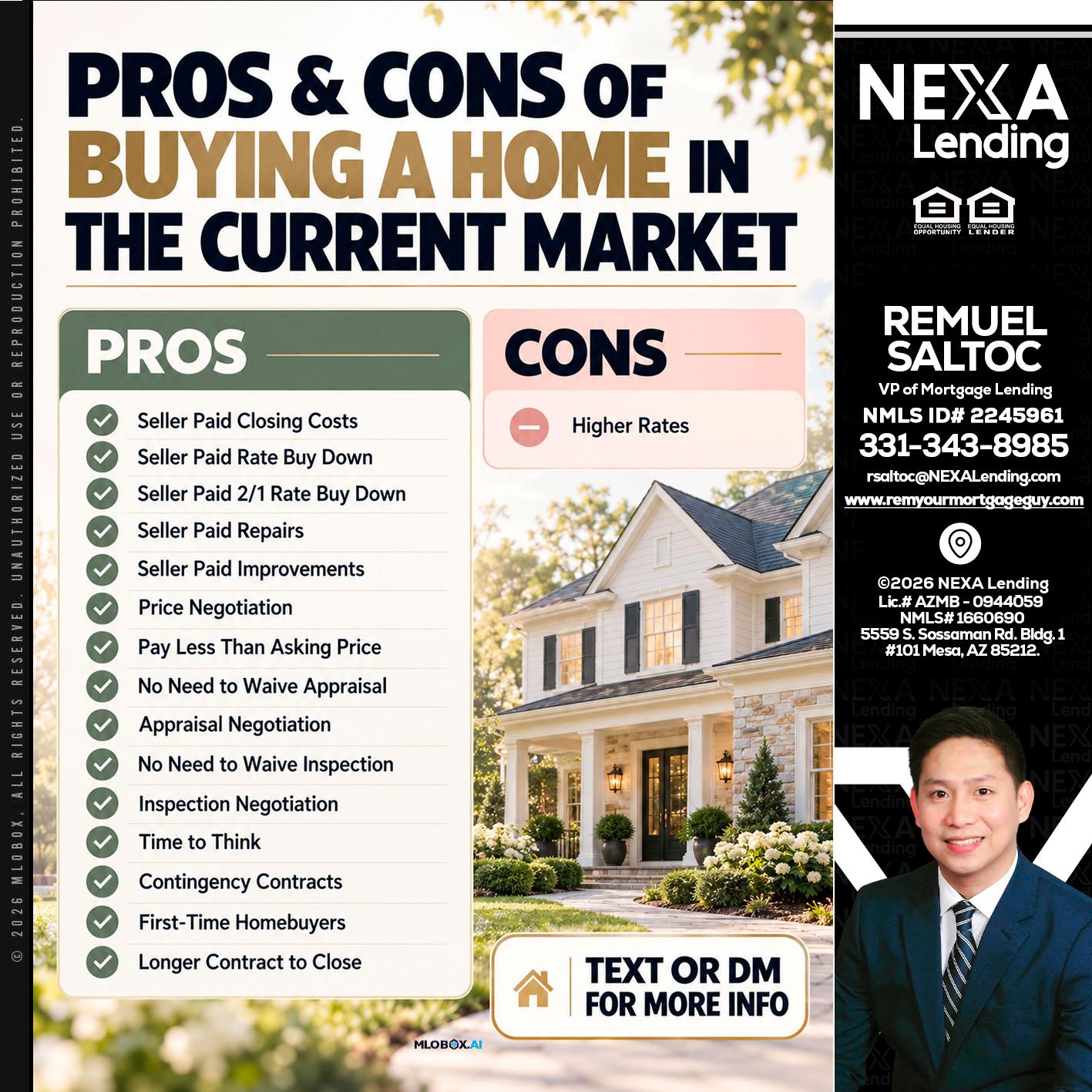 pros and cons - Remuel Saltoc -VP of Mortgage Lending