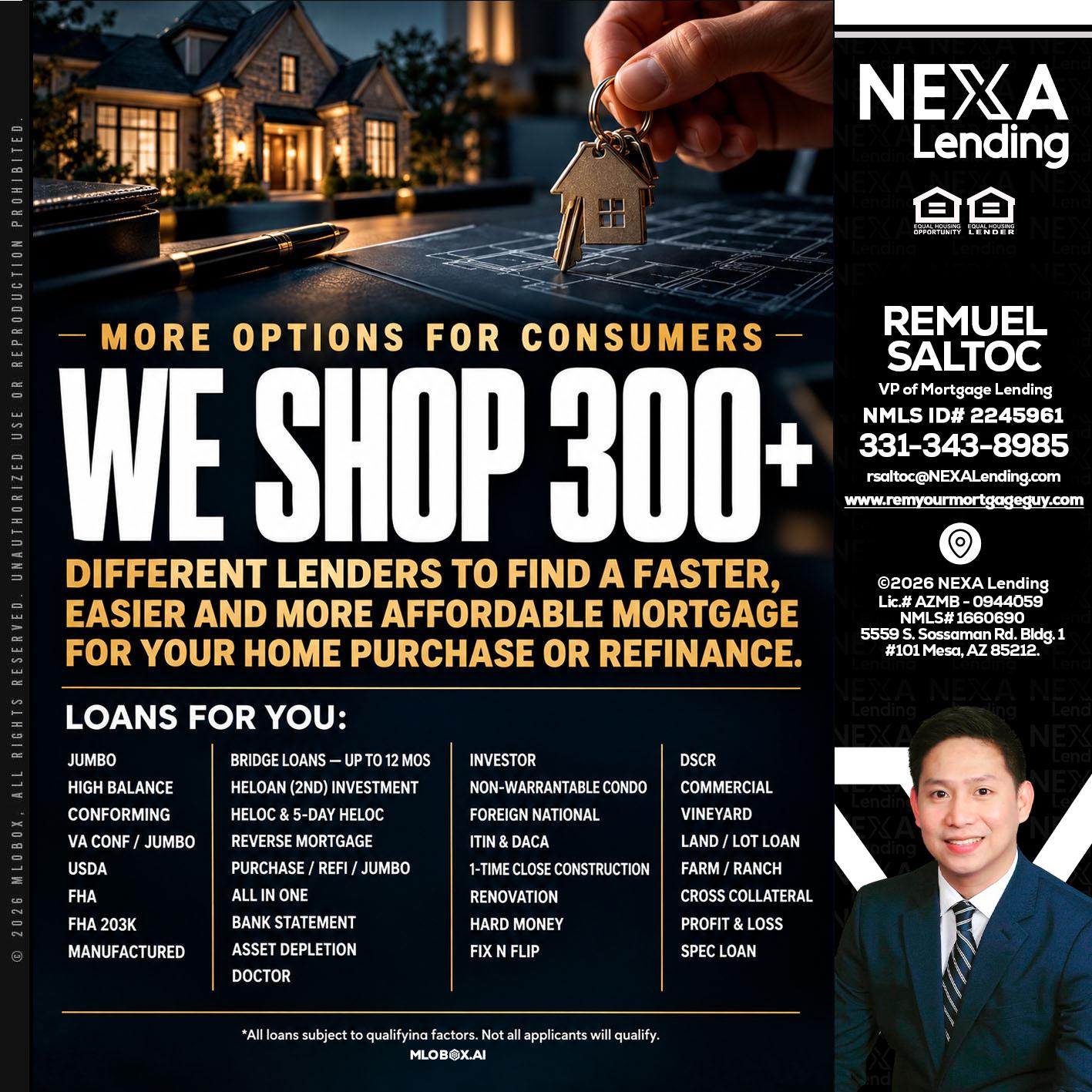 WE SHOP 300+ - Remuel Saltoc -VP of Mortgage Lending