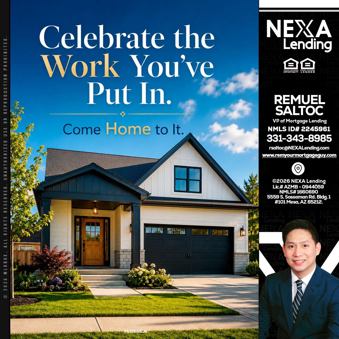 celebrate Labor Day - Remuel Saltoc -VP of Mortgage Lending