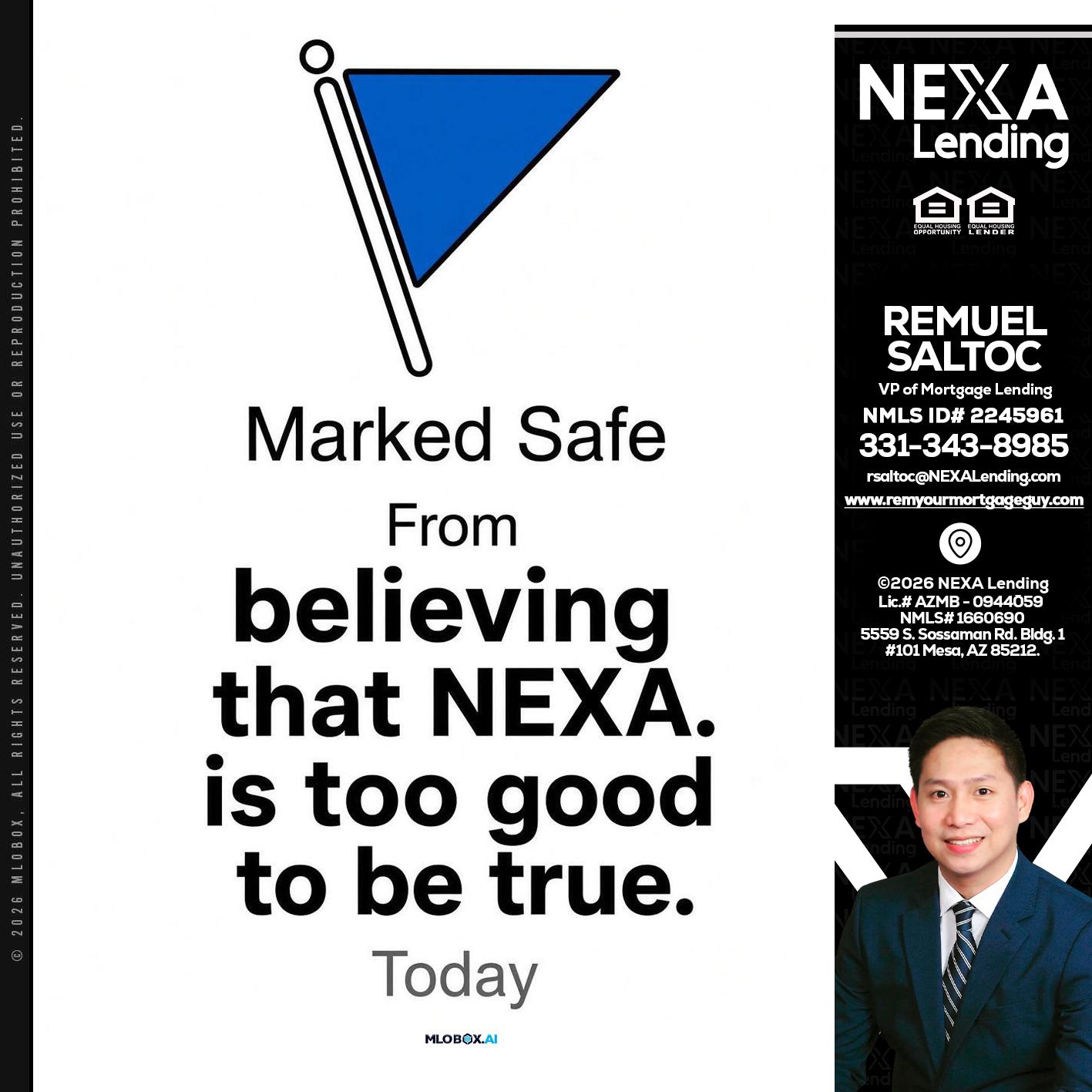 MARKED SAFE - Remuel Saltoc -VP of Mortgage Lending
