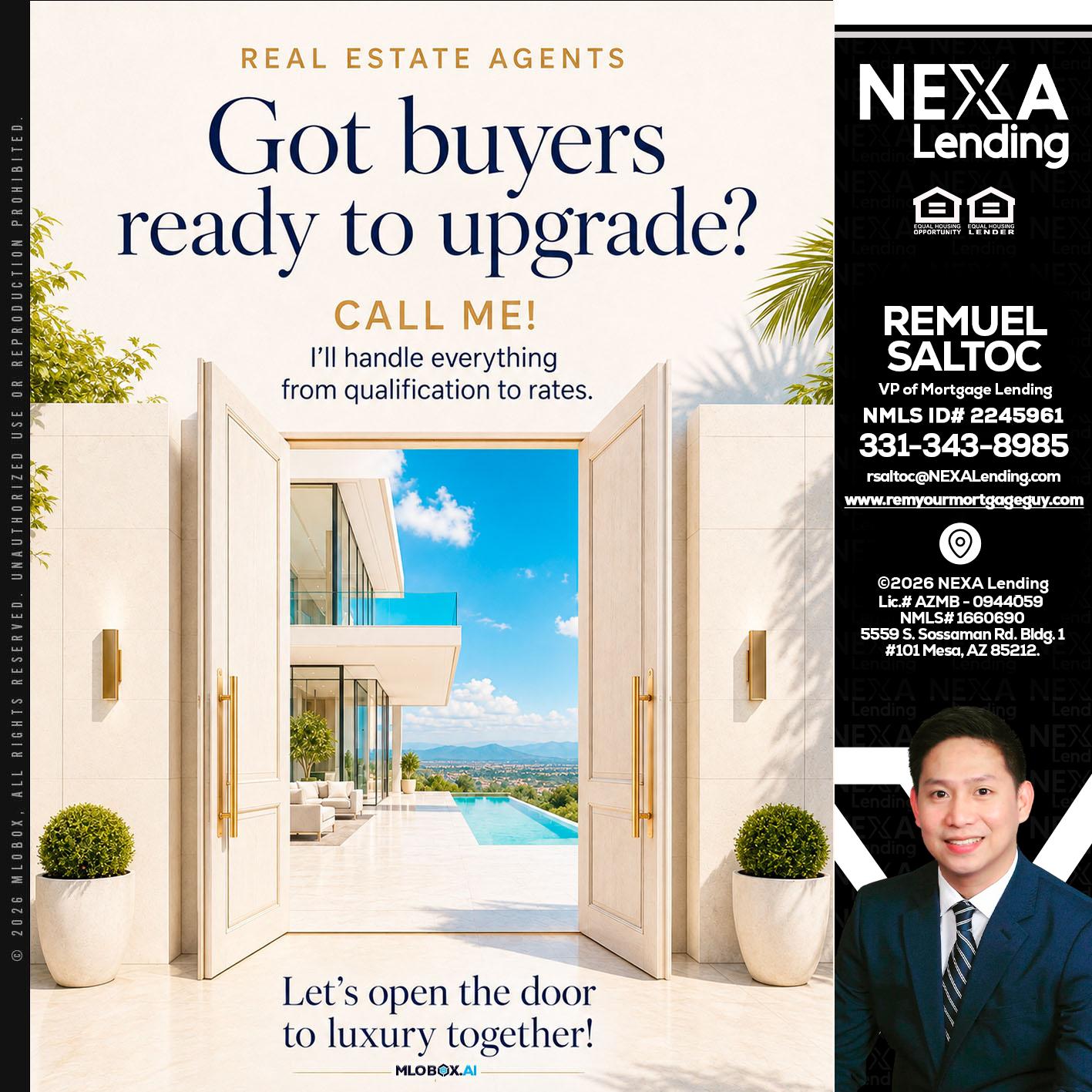 got buyers? - Remuel Saltoc -VP of Mortgage Lending