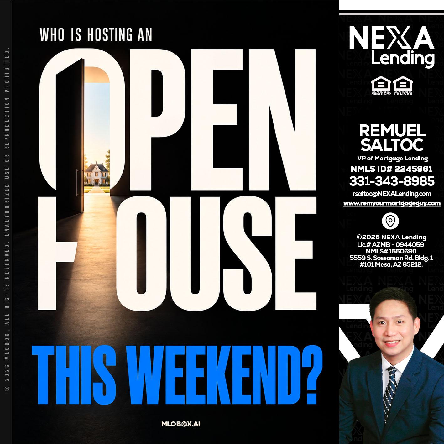 OPEN HOUSE - Remuel Saltoc -VP of Mortgage Lending